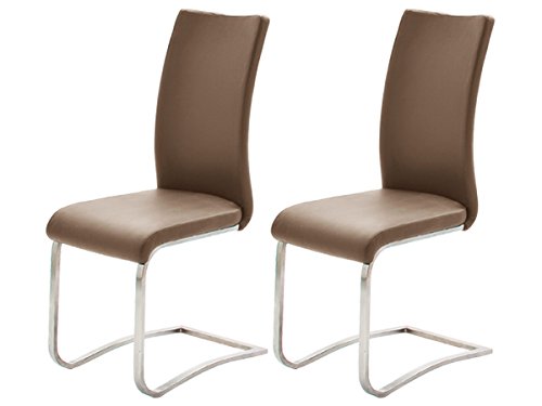 möbelando Schwingstuhl Stuhl Schwinger Esszimmerstuhl Freischwinger Muvo I (2er Set) (Cappuccino) von möbelando