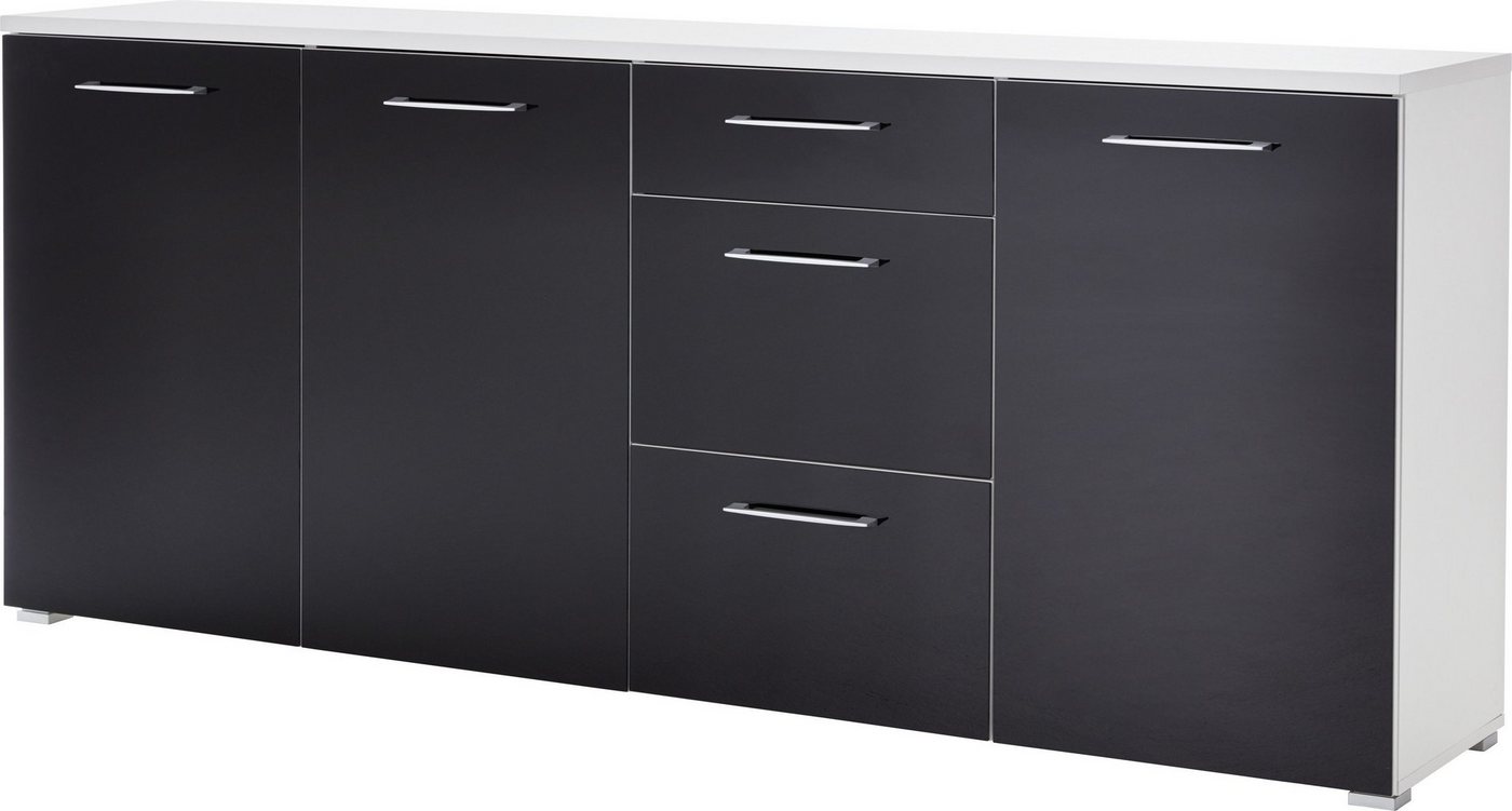 möbelando Sideboard 400 (BxHxT: 194x82x40 cm), in anthrazit mit 3 Schubladen und 3 Türen von möbelando