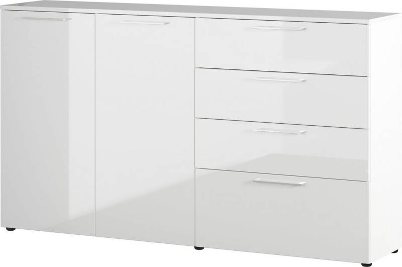 möbelando Sideboard 403 (BxHxT: 186x107x40 cm), in weiss mit 4 Schubladen und 2 Türen von möbelando