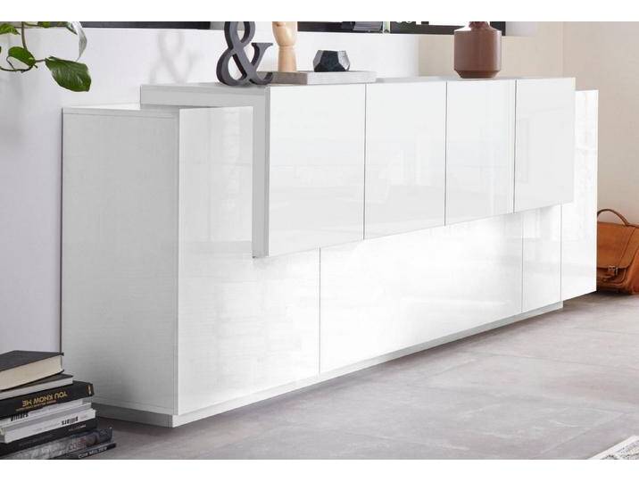 möbelando Sideboard Coro (BxHxT: 200x86x45 cm), in weiß mit 6 Türen und 2 Einlegeböden, weiß von möbelando