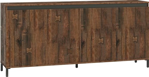 möbelando Sideboard >Genio Industrial< in Eiche, Holzwerkstoff - 184x84x40cm (BxHxT) von möbelando