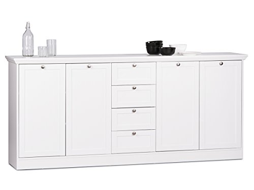möbelando Sideboard Highboard Anrichte Kommode Standschrank Schrank weiß Landsted II von möbelando