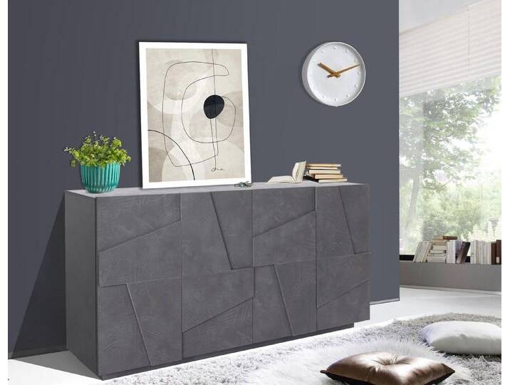 möbelando Sideboard Piacenza, 162,5 x 86 x 44 cm (B/H/T), Schiefer Nachbildung von möbelando