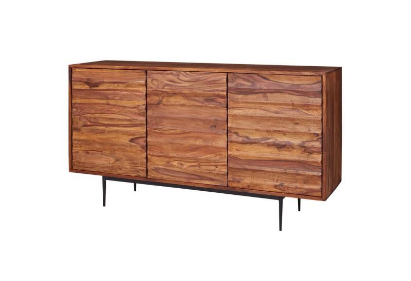 möbelando Sideboard Sideboard WL5.635 Sheesham Massivholz 150x81x41, Sideboard WL5.635 Sheesham Massivholz 150x81x41 cm Landhaus Kommode, Design Anrichte Groß, Hoher Kommodenschrank mit 3 Türen Holz Massiv, Standschrank Wohnzimmer Modern von möbelando