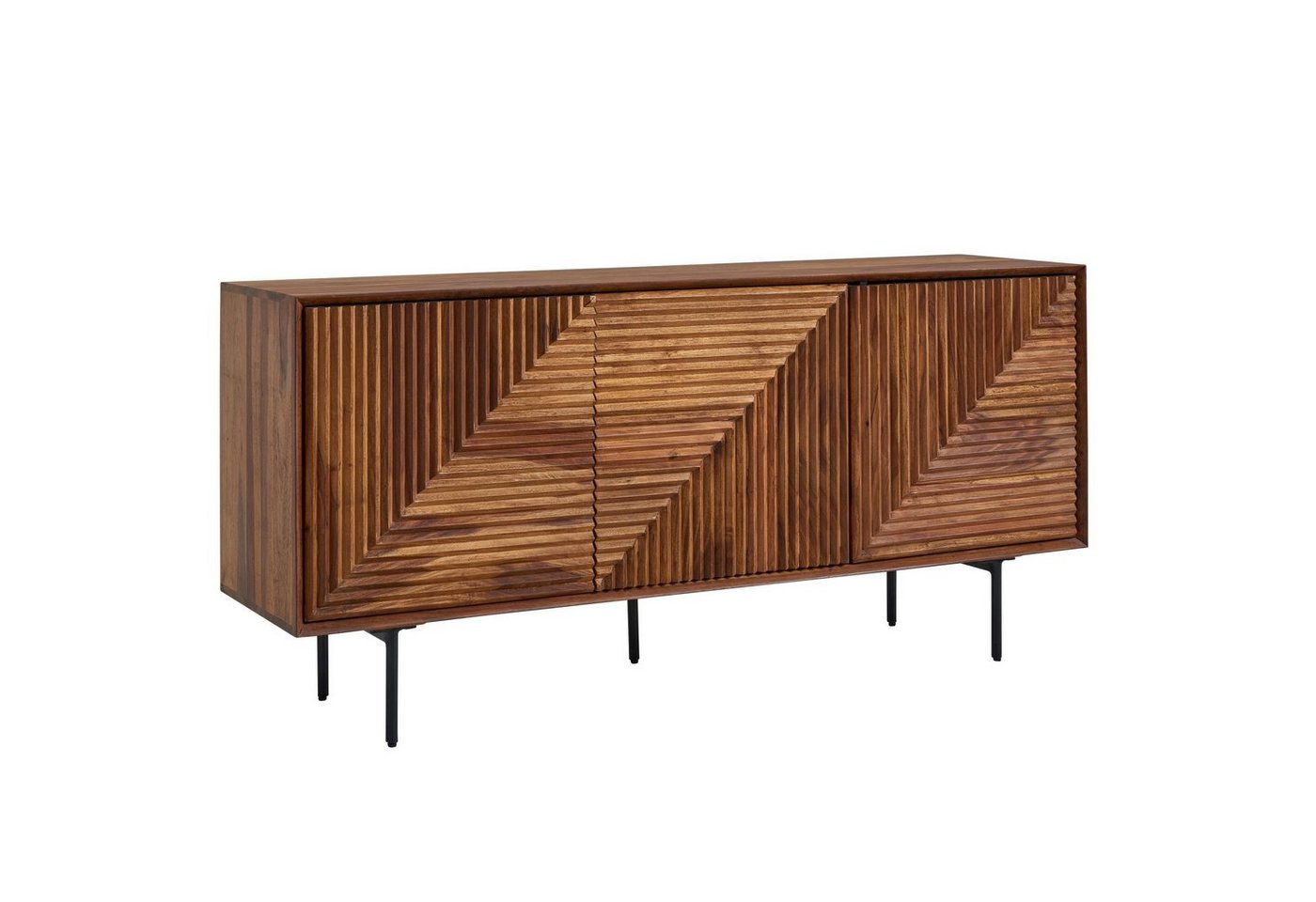 möbelando Sideboard Sonipat (B/H/T: 148x72x40 cm), aus Korpus: Sheesham Massivholz von möbelando