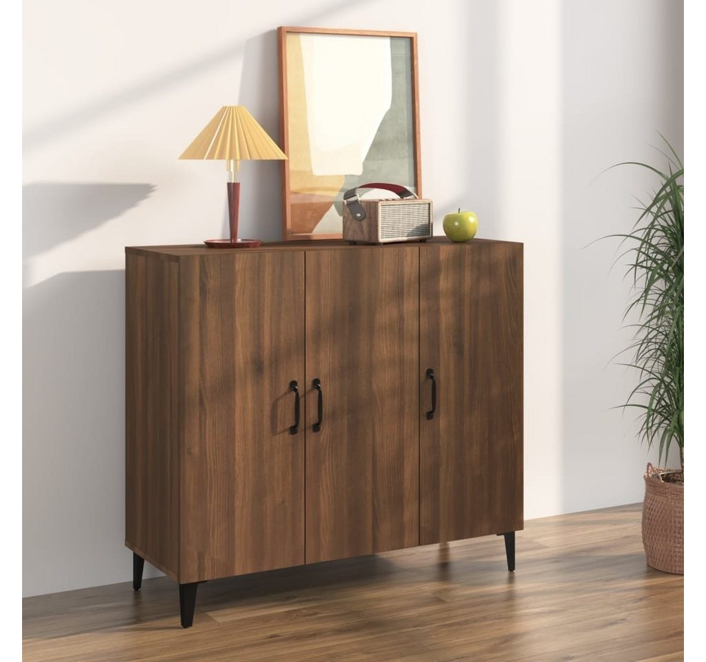 möbelando Sideboard Torres (BxHxT: 90x80x34 cm), in Braun Eichen-Optik mit 3 Türen und 6 Fächern von möbelando