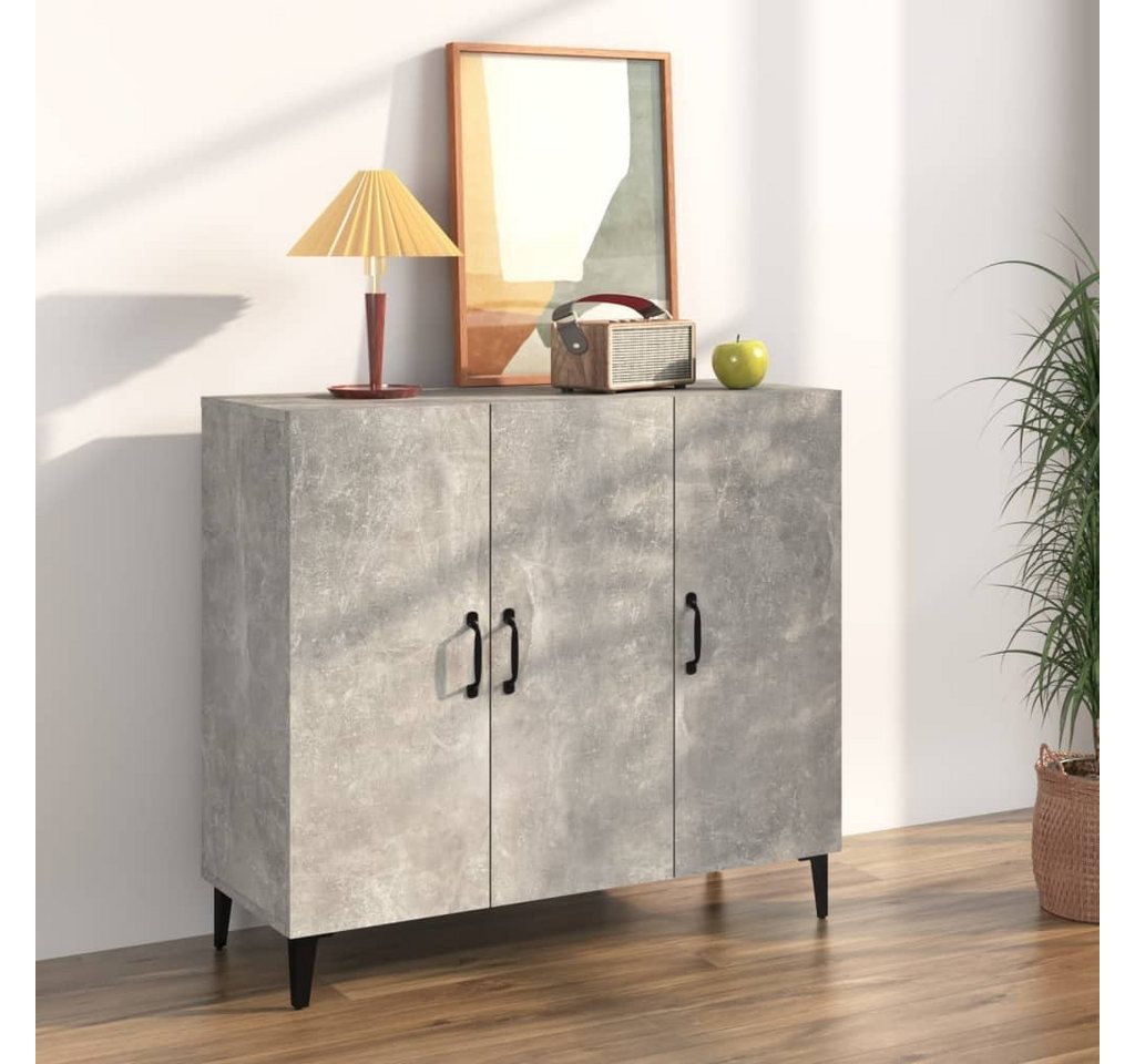 möbelando Sideboard Torres (BxHxT: 90x80x34 cm), in Betongrau mit 3 Türen und 6 Fächern von möbelando