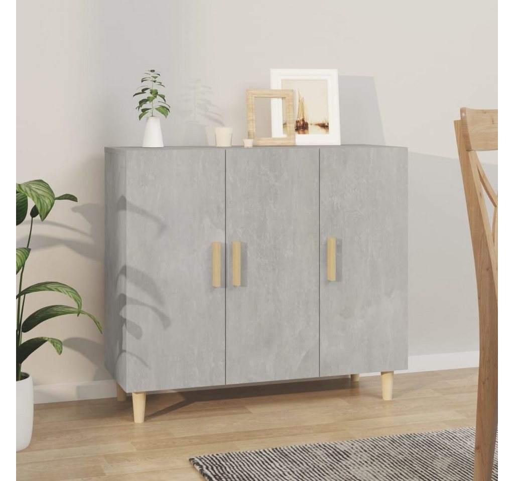 möbelando Sideboard Torres (BxHxT: 90x80x34 cm), in Betongrau mit 3 Türen und 6 Fächern von möbelando