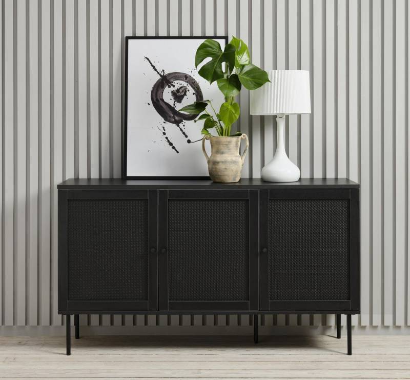 UNIQUE furniture A/S Sideboard aus Eiche-Nachbildung in schwarz (B/H/T: 140x80x40 cm) von UNIQUE furniture A/S