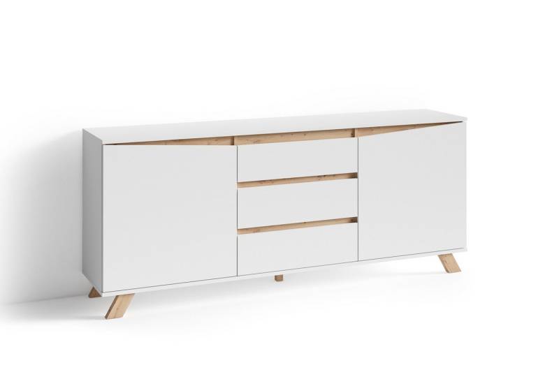 DC Living Sideboard in weiß mit 3 Schubladen und 2 Türen (BxHxT: 180x80x38 cm) von DC Living