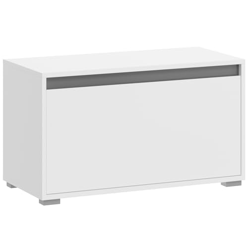 möbelando Sitzbank >Torino< in Weiß - 76x44x35cm (BxHxT) von möbelando