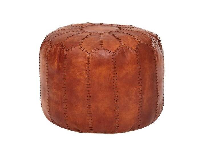 möbelando Sitzhocker Sitzhocker Echtleder Braun 52 x 40 x 52 cm Ottomane Wohnzimmer, Desig, 52 x 52 x 40 x 52 cm (B/D/H/L), braun von möbelando