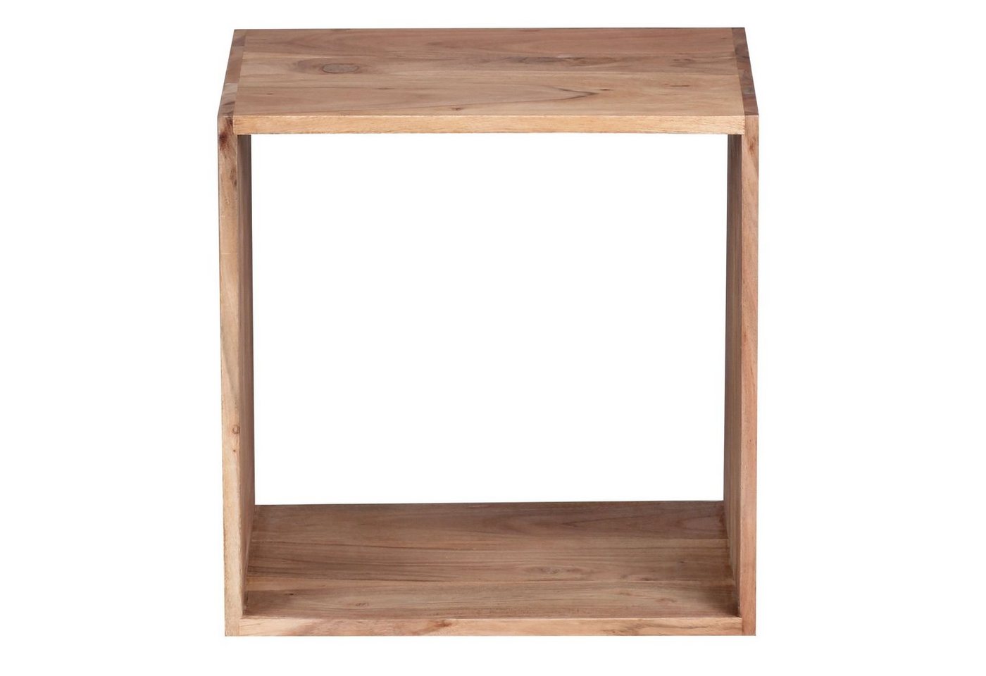 möbelando Standregal Standregal MUMBAI Massivholz Akazie 43,5 cm Cube, Standregal MUMBAI Massivholz Akazie 43,5 cm Cube Regal Design Holzregal Naturprodukt Beistelltisch Landhaus-Stil von möbelando