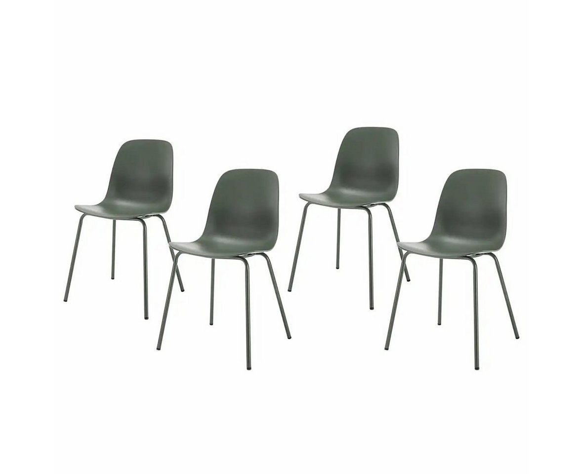 möbelando Stuhl WHITBY (4er-Set), aus Olive in Grün mit Absetzungen in Metall Grün Lackiert von möbelando