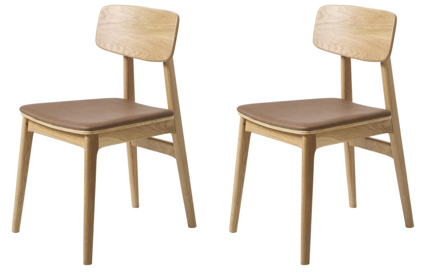 UNIQUE furniture A/S Stuhl aus Eiche in natur (2er-Set) von UNIQUE furniture A/S