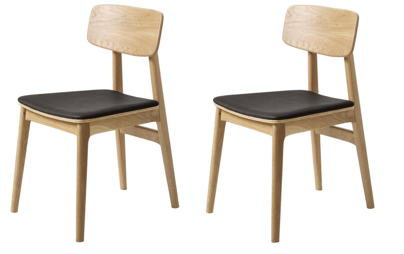 UNIQUE furniture A/S Stuhl aus Eiche in natur (2er-Set) von UNIQUE furniture A/S