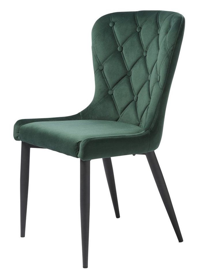 UNIQUE furniture A/S Stuhl aus Metall, Samt in grün (2er-Set) von UNIQUE furniture A/S