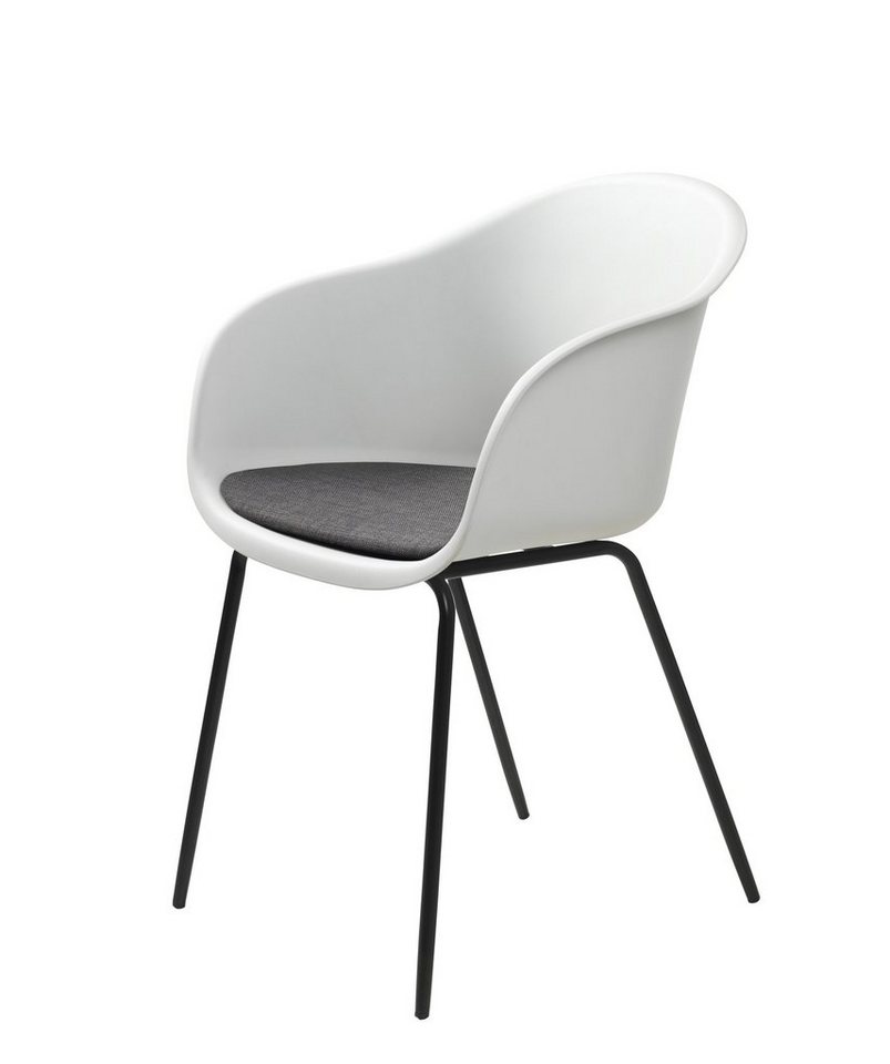 UNIQUE furniture A/S Stuhl aus Metall/Kunststoff in Weiß mit Absetzungen in grau/schwarz (2er-Set) von UNIQUE furniture A/S