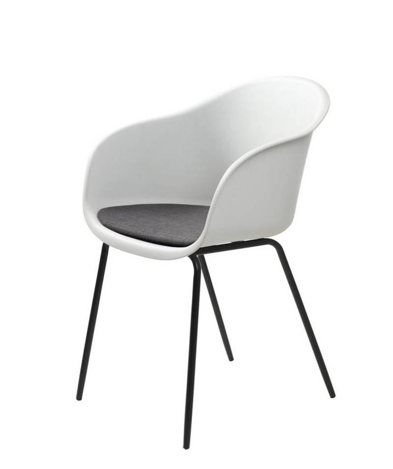 UNIQUE furniture A/S Stuhl aus Metall/Kunststoff in Weiß mit Absetzungen in grau/schwarz (2er-Set) von UNIQUE furniture A/S