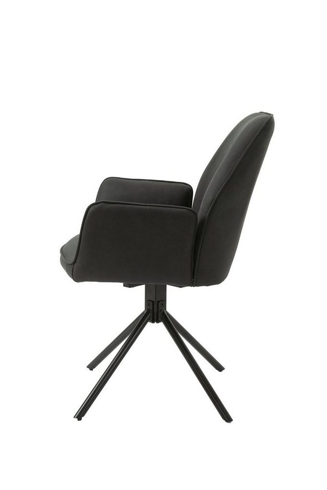 DC Living Stuhl aus Microfaser in Anthrazit. Abmessungen (BxHxT) 57x89x61 cm (2er-Set) von DC Living