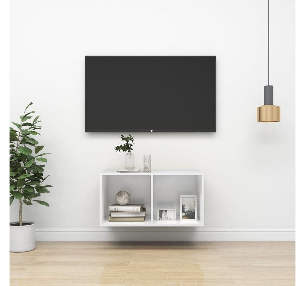 möbelando TV-Board 3007906 (LxBxH: 37x37x72 cm), in Hochglanz-Weiß von möbelando