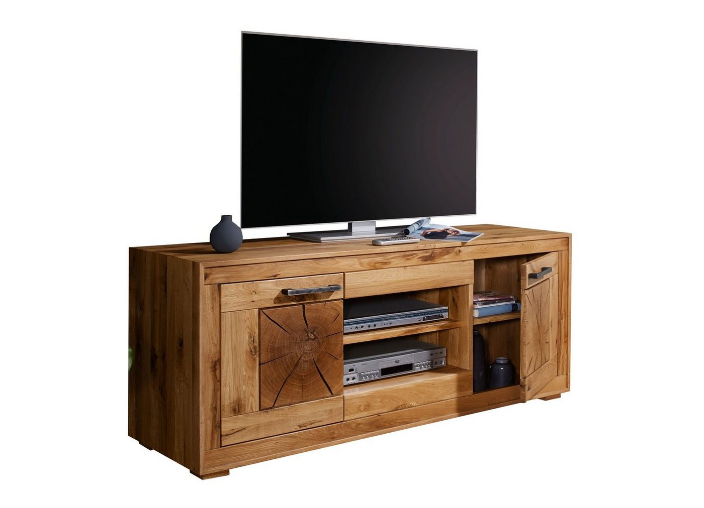 möbelando TV-Schrank WZ-0315 (BxHxT: 200x62,1x46 cm) aus Wildeiche in natur geölt mit 2 Türen von möbelando