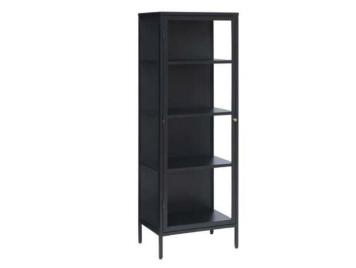 möbelando Vitrine CARMEL (B/H/T: 57x160x40 cm) aus Metall in schwarz, schwarz von möbelando