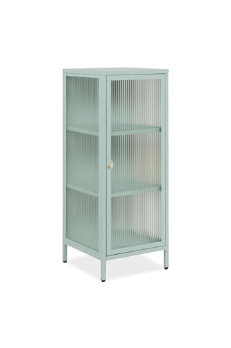 möbelando Vitrine >Milton< in mintgrün, Stahl - 40x101,5x40cm (BxHxT) von möbelando