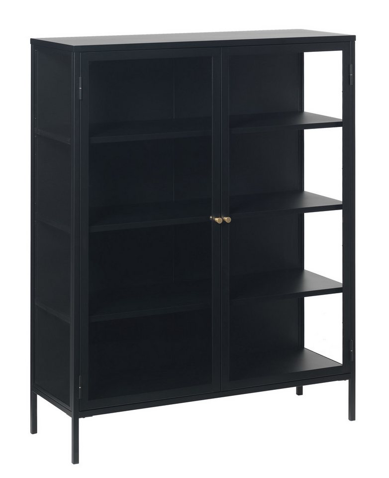 UNIQUE furniture A/S Vitrine aus Metall Schwarz Lackiert in Metall Schwarz Lackiert (B/H/T: 110x140x40 cm) von UNIQUE furniture A/S