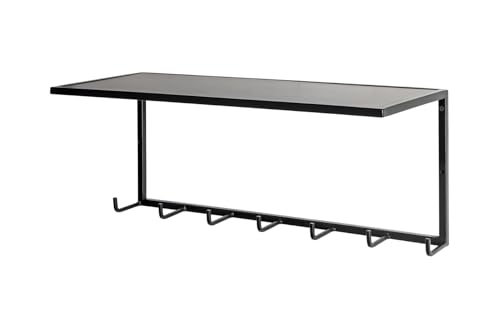 möbelando Wandgarderobe >25511< in schwarz, Metall - 60x25x25cm (BxHxT) von möbelando