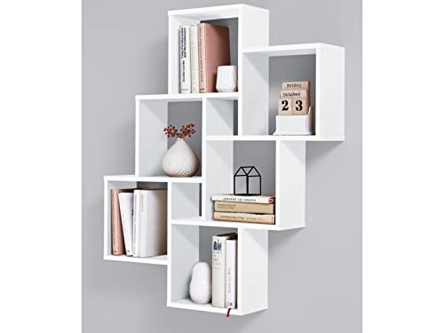 möbelando Wandregal Dekoregal Hängeregal Holzregal Bücherregal Regal Annaliese I Brillant Weiß von möbelando