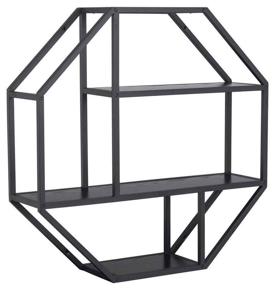 freiraum Hängeregal Hängeregal >Carney< in Esche Schwarz aus Metall - 77x77x20cm (BxHxT), 77 x 77 x 20 cm (B/H/T) von freiraum