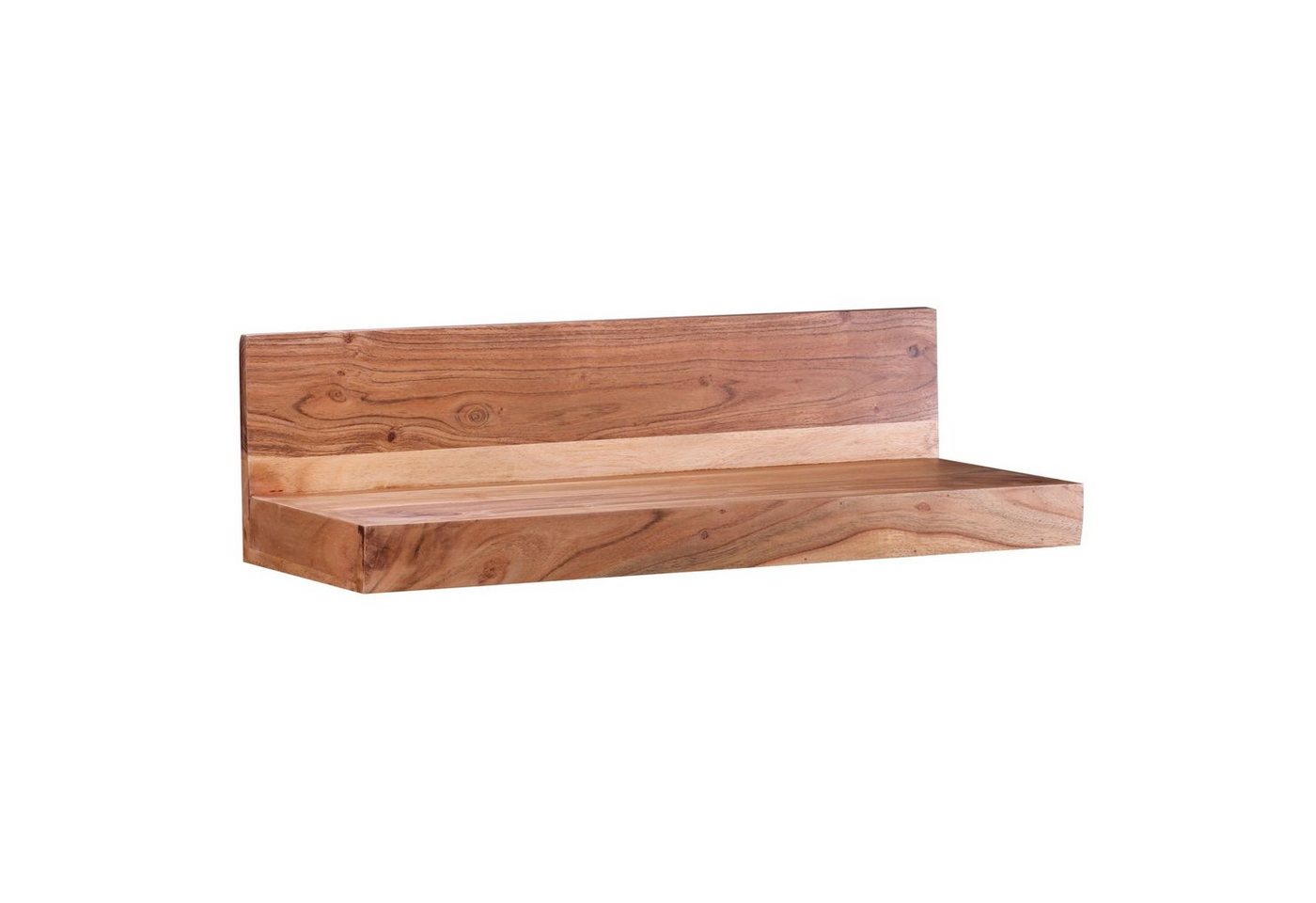 möbelando Wandregal Wandregal MUMBAI Massiv-Holz Akazie Holzregal 60, Wandregal MUMBAI Massiv-Holz Akazie Holzregal 60 cm Landhaus-Stil Hänge-Regal Echt-Holz Wand-Board Natur-Produkt von möbelando