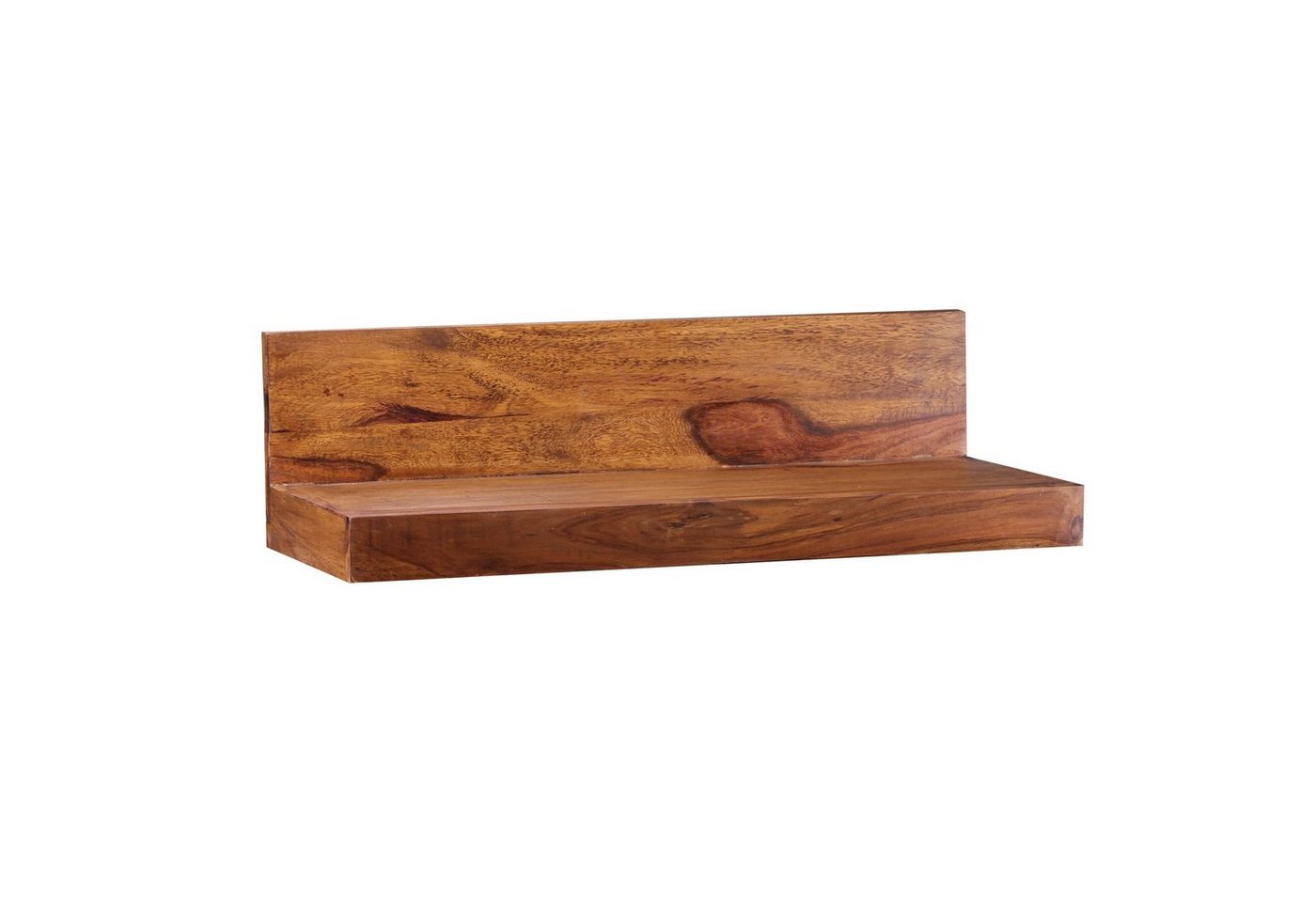 möbelando Wandregal Wandregal MUMBAI Massiv-Holz Sheesham Holzregal, Wandregal MUMBAI Massiv-Holz Sheesham Holzregal 60 cm Landhaus-Stil Hänge-Regal Echt-Holz Wand-Board Natur-Produkt von möbelando