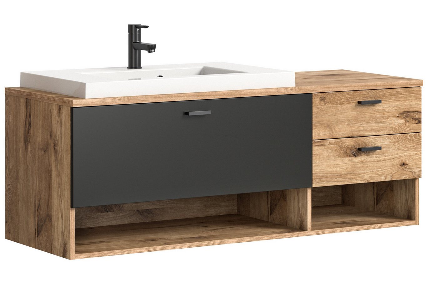 möbelando Waschbeckenunterschrank Grado 140 x 50 x 48 cm (B/H/T) von möbelando