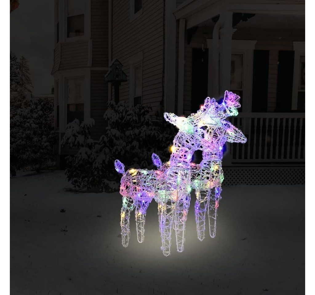 möbelando Weihnachtsfigur 3013527 (2er-Set), mit 80 LEDs aus Acryl in bunt. Abmessungen (H) 55 cm von möbelando