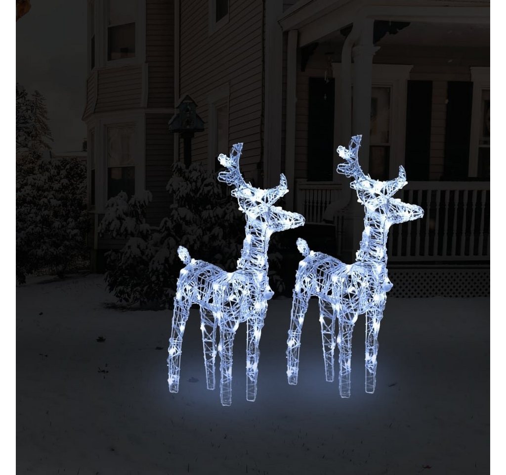 möbelando Weihnachtsfigur 3013527 (2er-Set), mit 80 LEDs aus Acryl in kaltweiß. Abmessungen (H) 55 cm von möbelando