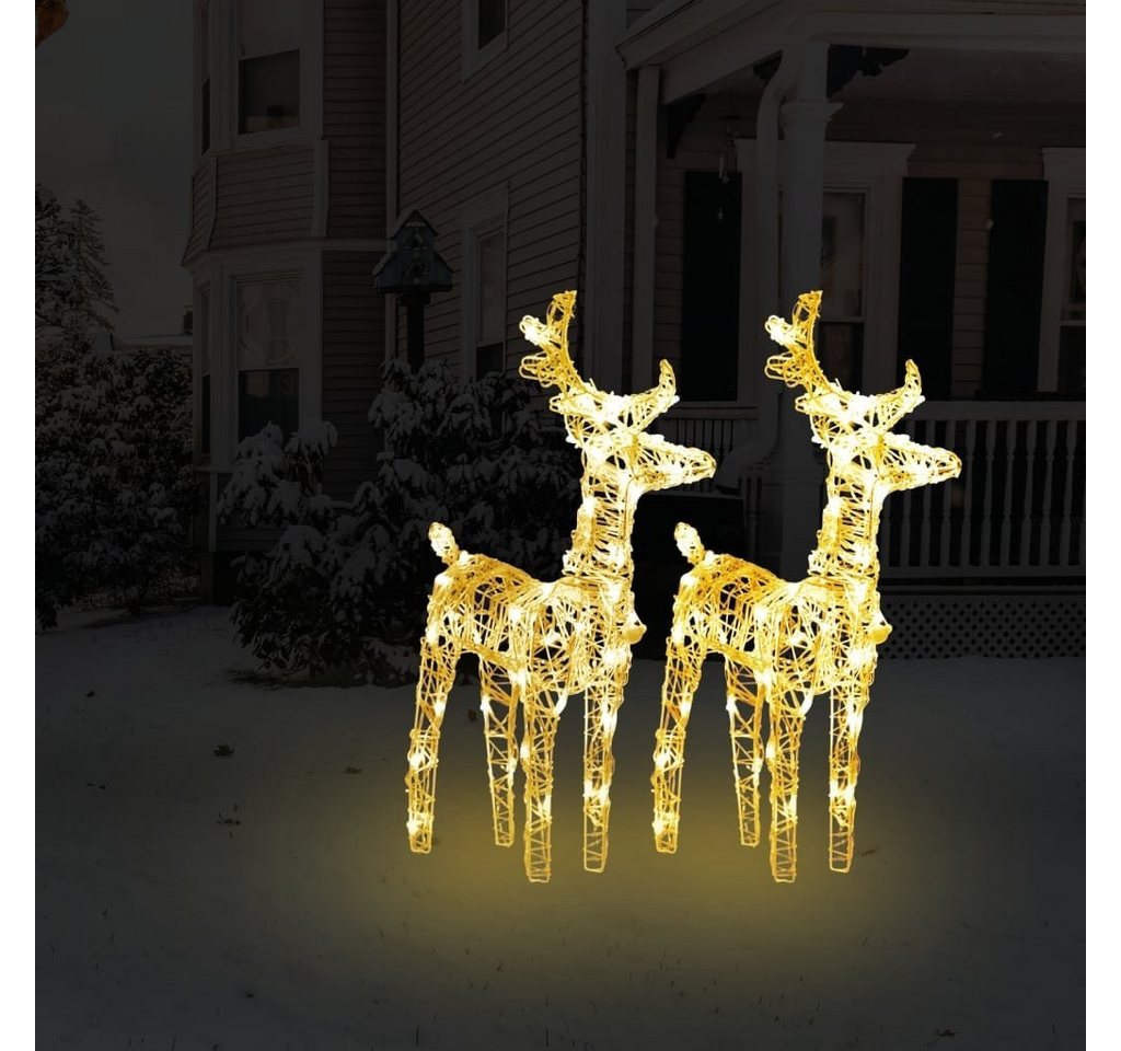 möbelando Weihnachtsfigur 3013527 (2er-Set), mit 80 LEDs aus Acryl in warmweiß. Abmessungen (H) 55 cm von möbelando