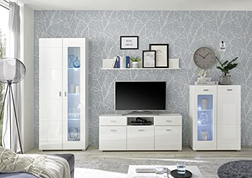 möbelando Wohnwand Anbauwand Schrankwand TV-Wand Mediawand Wohnzimmerwand Ella I von möbelando
