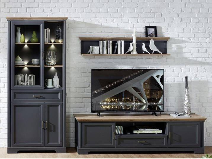 möbelando Wohnwand Jasmin, 299 x 204 x 51 cm (B/H/T) von möbelando