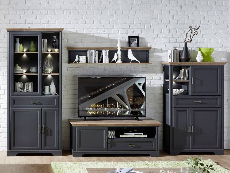 möbelando Wohnwand Jasmin, 354 x 204 x 51 cm (B/H/T) von möbelando