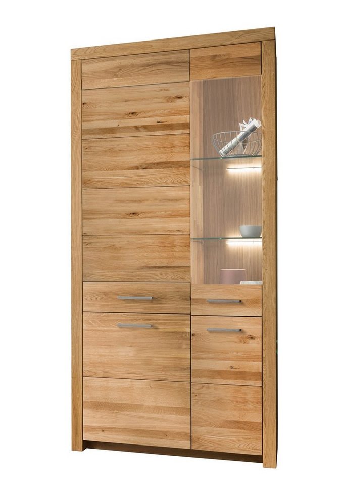 möbelando Wohnzimmer-Set WZ-0169, (BxHxT: 284,9x204,1x40 cm), aus Wildeiche in natur geölt von möbelando