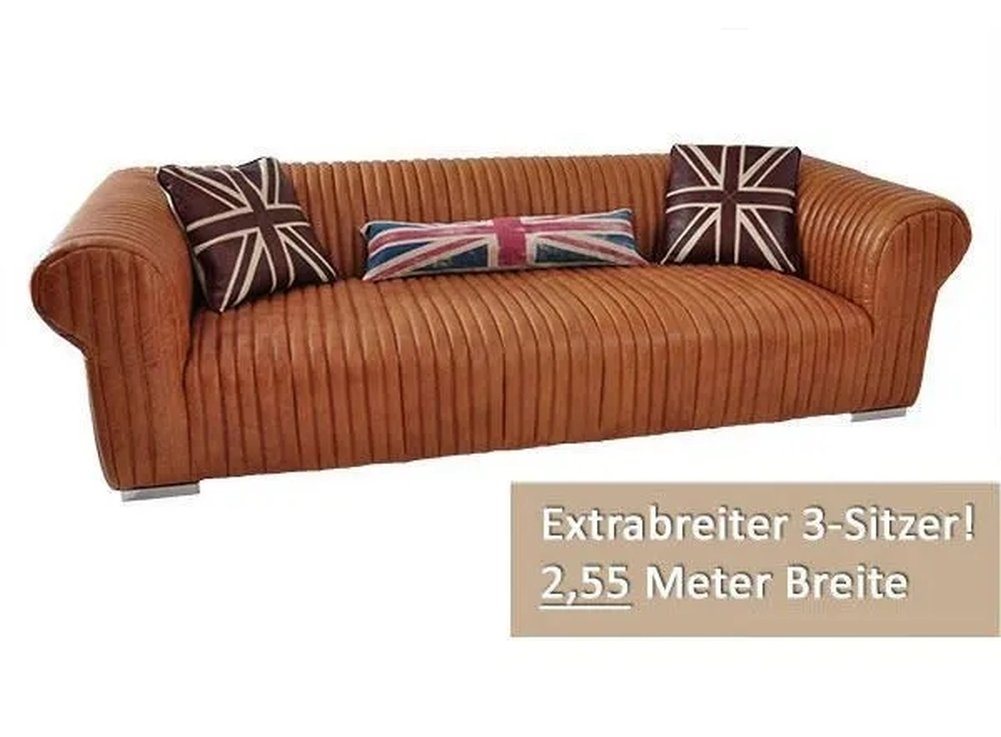 moebelfaktor 3-Sitzer Northridge 3D Columbia-Brown, Außergewöhnliches Polster, besonders bequem, Chromfüße von moebelfaktor