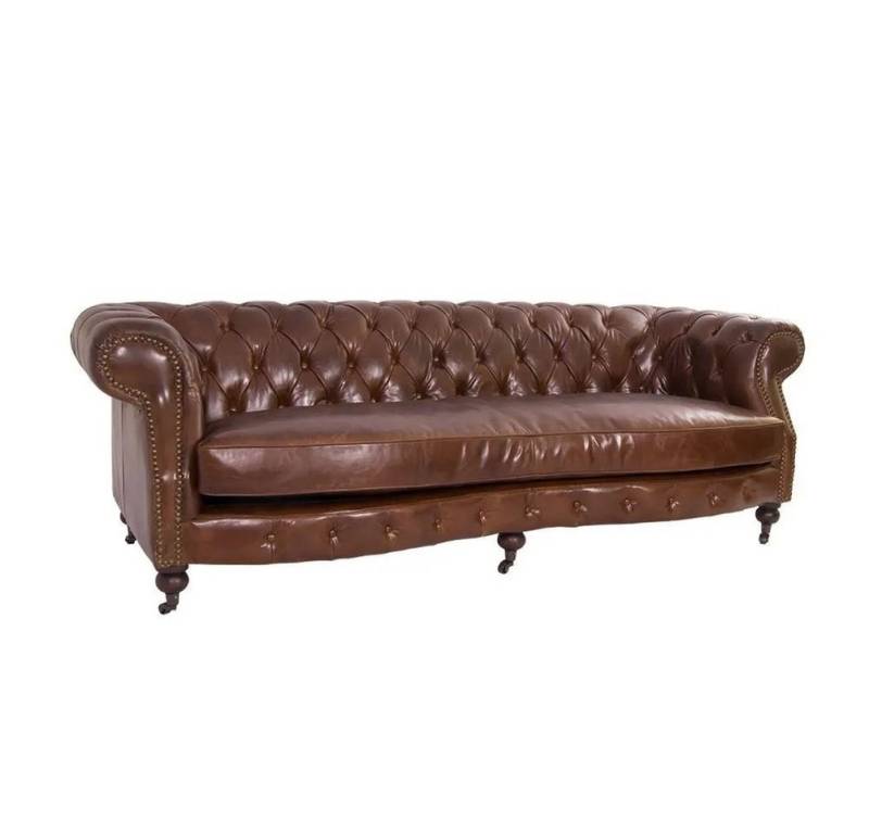 moebelfaktor 3-Sitzer Millbrook 3D Vintage-Cigar, klassisches Ledersofa, das Stil und Eleganz symbolisiert von moebelfaktor