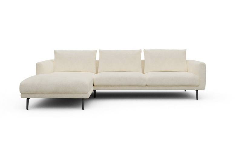 moebelfaktor Ecksofa Karl Chaiselongue links mit 2,5-Sitzer, Schlanker Rahmen, geneigte Armlehne, italienischer Look von moebelfaktor