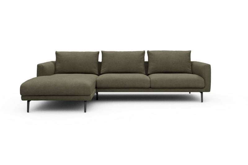 moebelfaktor Ecksofa Karl Chaiselongue links mit 2,5-Sitzer, Schlanker Rahmen, geneigte Armlehne, italienischer Look von moebelfaktor