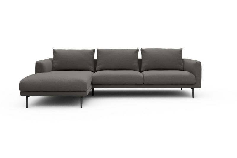 moebelfaktor Ecksofa Karl Chaiselongue links mit 2,5-Sitzer, Schlanker Rahmen, geneigte Armlehne, italienischer Look von moebelfaktor