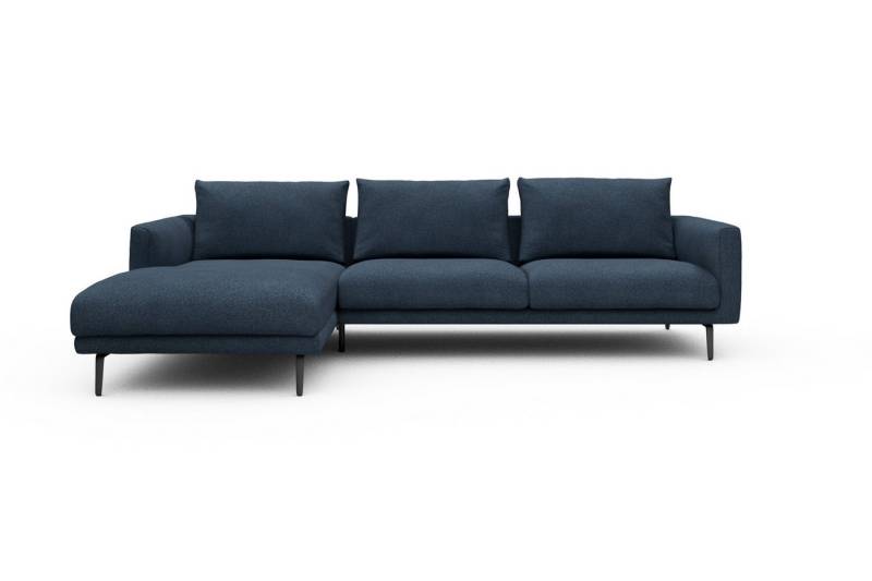 moebelfaktor Ecksofa Karl Chaiselongue links mit 2,5-Sitzer, Schlanker Rahmen, geneigte Armlehne, italienischer Look von moebelfaktor