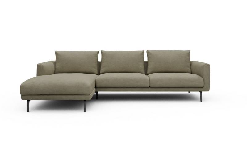 moebelfaktor Ecksofa Karl Chaiselongue links mit 2,5-Sitzer, Schlanker Rahmen, geneigte Armlehne, italienischer Look von moebelfaktor