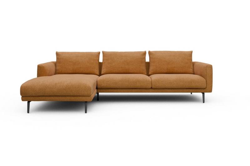 moebelfaktor Ecksofa Karl Chaiselongue links mit 2,5-Sitzer, Schlanker Rahmen, geneigte Armlehne, italienischer Look von moebelfaktor